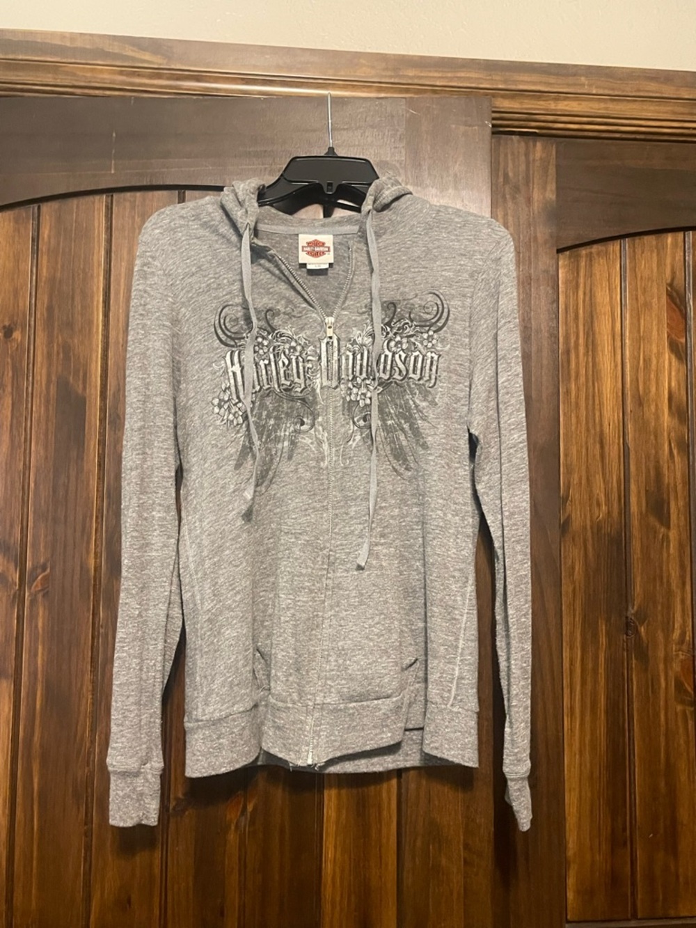 Harley-Davidson Gray Zip-Up Hoodie with Graphic